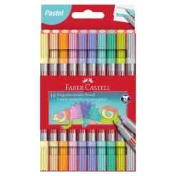 Rotulador doble punta 10 colores pastel