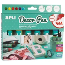 Rotulador gel Decor Pen 3D Pearl 6 colores