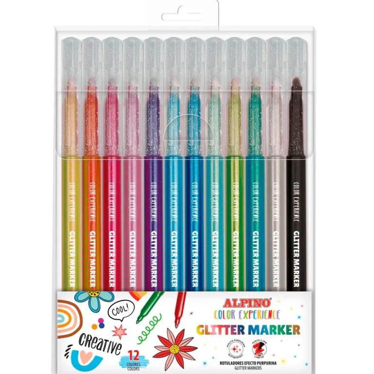 Rotulador glitter 12 colores Color Experience