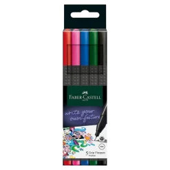 Rotulador grip finepen 5 colores básicos