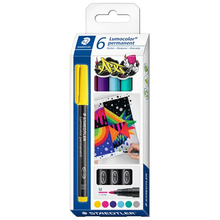 Rotulador Lumocolor 317 punta media 6 colores