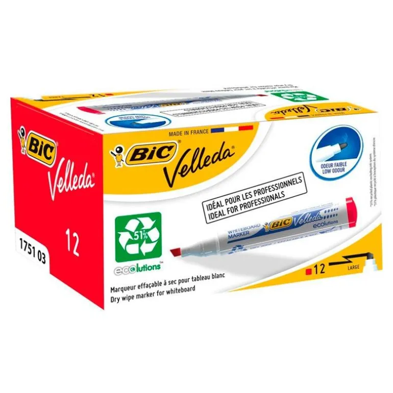 Rotulador para pizarra blanca Velleda Marker rojo 12 unidades