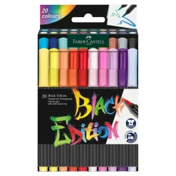 Rotulador punta pincel 20 colores Black Edition