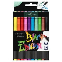 Rotulador punta pincel 10 colores Black Edition
