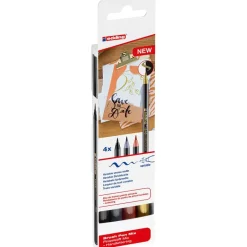 Rotulador punta pincel 4 colores Edding Brush Pen 1340