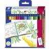 Rotulador Triplus 15 colores con lápiz y con goma borrar