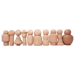 Set 10 figuras madera fantasía 7cm formas variadas
