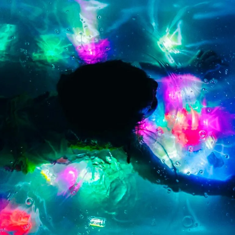 Set cubos azules con luz 4 unidades Glo Pals