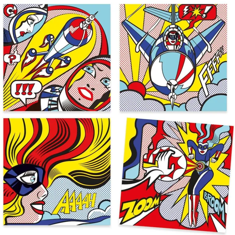 Set pintar rotuladores pincel y calcomanías superhéroes