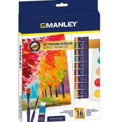 Set pintura acrílica 16 piezas Manley