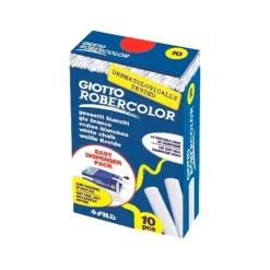Tizas redondas antialérgicas color blanco 10 unidades