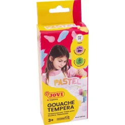 Témpera escolar 6 colores pastel con pincel Jovi